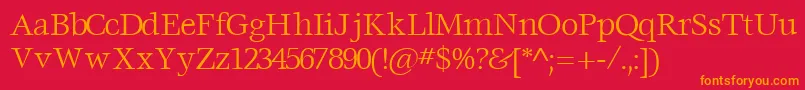 VoracesskRegular-fontti – oranssit fontit punaisella taustalla