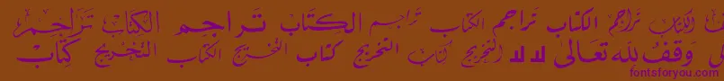 McsBookTitle5 Font – Purple Fonts on Brown Background
