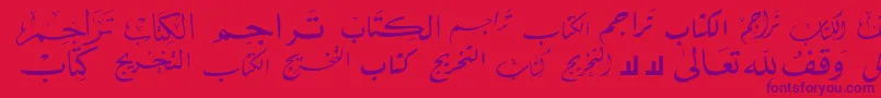 McsBookTitle5 Font – Purple Fonts on Red Background