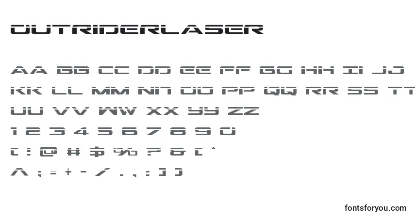 Шрифт Outriderlaser – алфавит, цифры, специальные символы