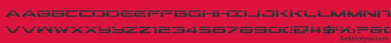 Fonte Outriderlaser – fontes pretas em um fundo vermelho