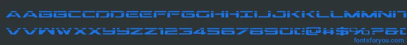 Fonte Outriderlaser – fontes azuis em um fundo preto