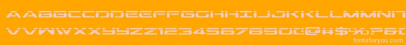 Outriderlaser-Schriftart – Rosa Schriften auf orangefarbenem Hintergrund