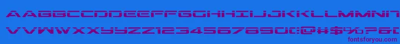 フォントOutriderlaser – 紫色のフォント、青い背景