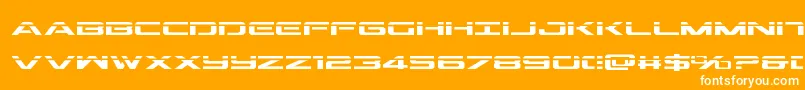 Fonte Outriderlaser – fontes brancas em um fundo laranja