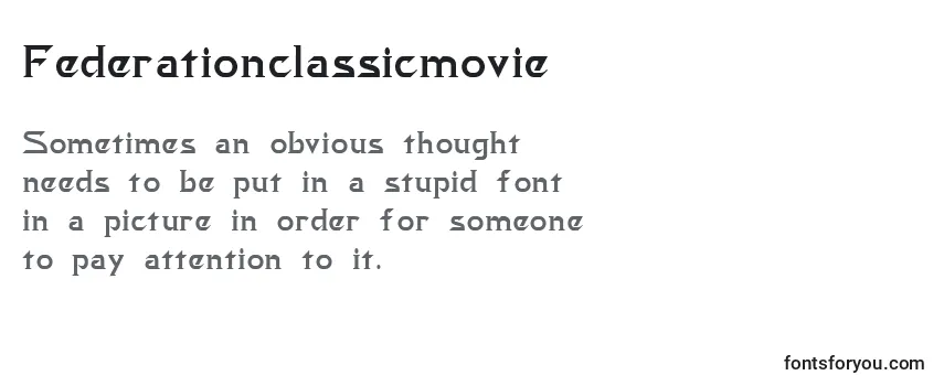 Review of the Federationclassicmovie Font
