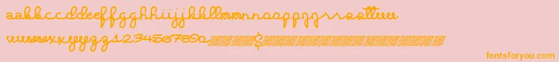 Extrahighs-Schriftart – Orangefarbene Schriften auf rosa Hintergrund