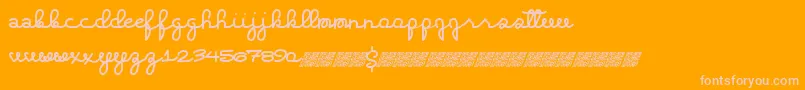 Extrahighs-Schriftart – Rosa Schriften auf orangefarbenem Hintergrund