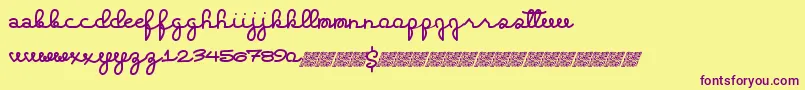 Extrahighs Font – Purple Fonts on Yellow Background