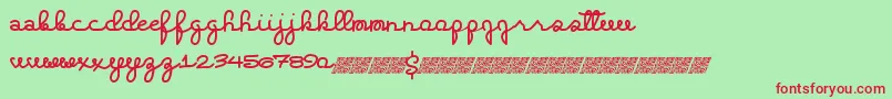 Extrahighs-fontti – punaiset fontit vihreällä taustalla