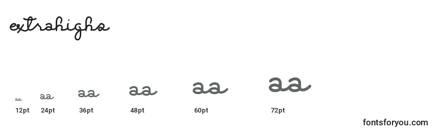 Extrahighs Font Sizes