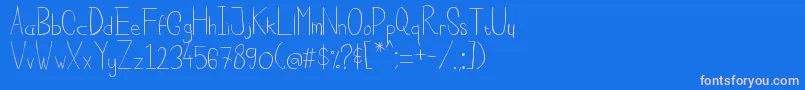 CiscaNoteLight Font – Pink Fonts on Blue Background