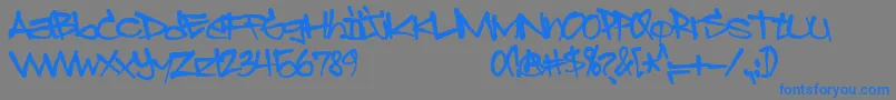 Sprayerz Font – Blue Fonts on Gray Background