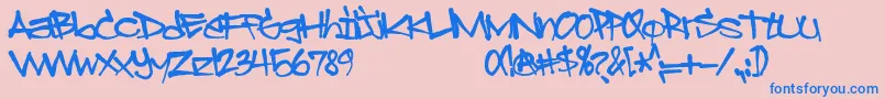 Sprayerz Font – Blue Fonts on Pink Background