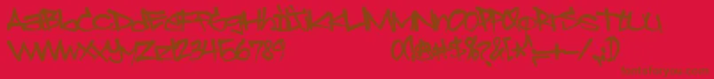 Sprayerz Font – Brown Fonts on Red Background