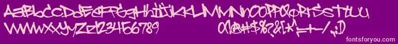 Sprayerz Font – Pink Fonts on Purple Background