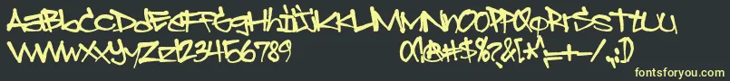 Sprayerz Font – Yellow Fonts on Black Background