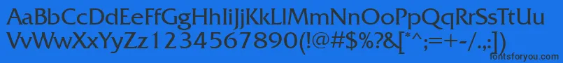 Czcionka Frq55C – czarne czcionki na niebieskim tle