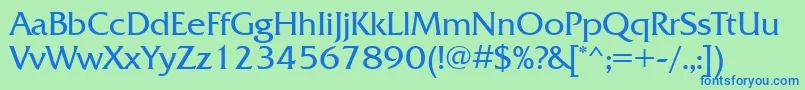 フォントFrq55C – 青い文字は緑の背景です。