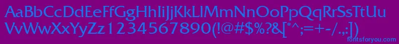 フォントFrq55C – 紫色の背景に青い文字