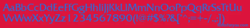 Frq55C Font – Blue Fonts on Red Background