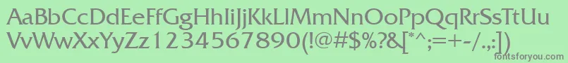 フォントFrq55C – 緑の背景に灰色の文字