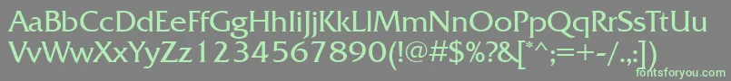 Frq55C Font – Green Fonts on Gray Background