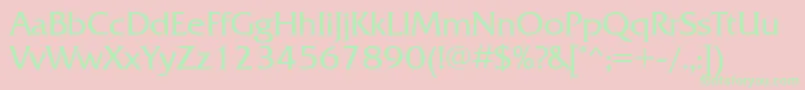 Frq55C Font – Green Fonts on Pink Background