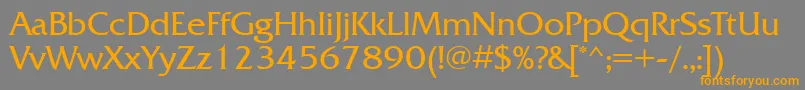 Frq55C Font – Orange Fonts on Gray Background