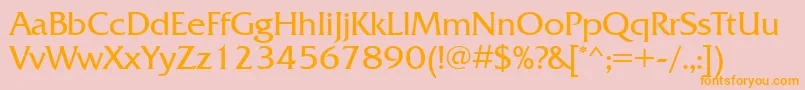Frq55C Font – Orange Fonts on Pink Background