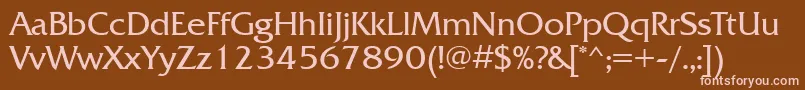 Frq55C Font – Pink Fonts on Brown Background