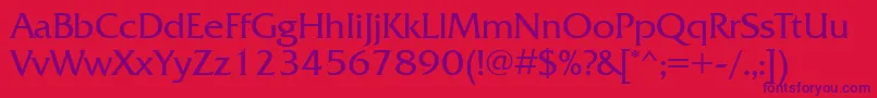 Frq55C Font – Purple Fonts on Red Background