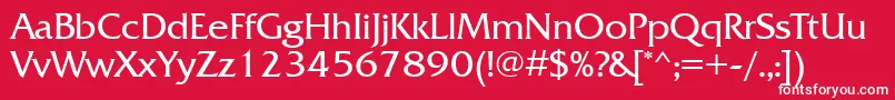 Czcionka Frq55C – białe czcionki na czerwonym tle