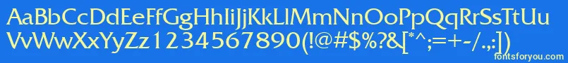 フォントFrq55C – 黄色の文字、青い背景