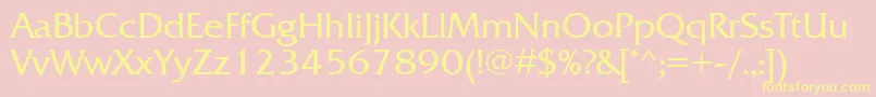 Frq55C Font – Yellow Fonts on Pink Background