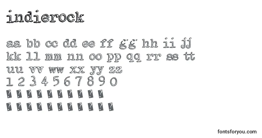 Шрифт Indierock – алфавит, цифры, специальные символы