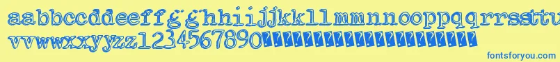 Indierock Font – Blue Fonts on Yellow Background