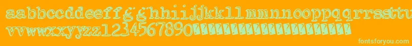 Indierock Font – Green Fonts on Orange Background