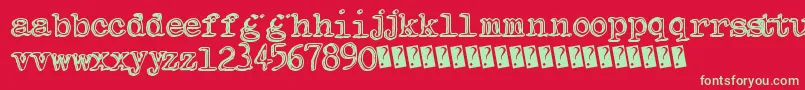 Indierock Font – Green Fonts on Red Background