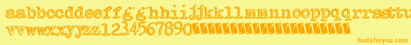 Indierock Font – Orange Fonts on Yellow Background