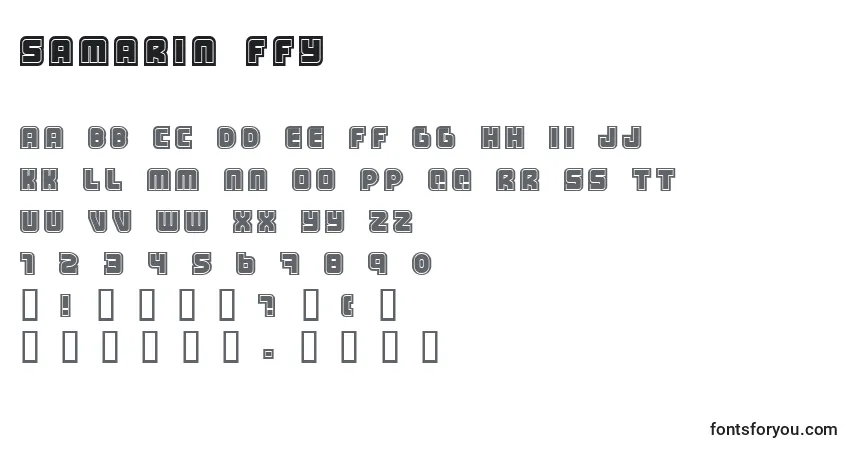 A fonte Samarin ffy – alfabeto, números, caracteres especiais
