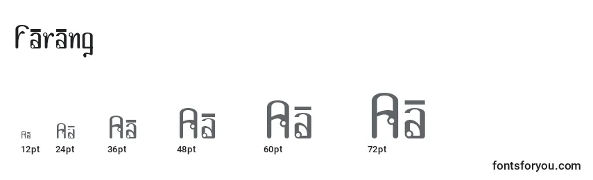 Размеры шрифта Farang