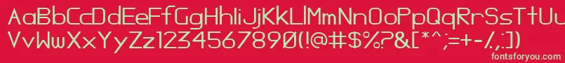 フォントOposs – 赤い背景に緑の文字