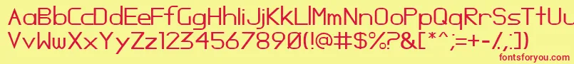 Oposs-Schriftart – Rote Schriften auf gelbem Hintergrund
