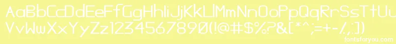 フォントOposs – 黄色い背景に白い文字