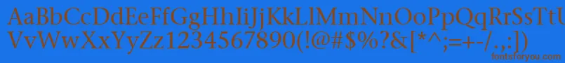 StoneSerifItcTtMedium-fontti – ruskeat fontit sinisellä taustalla
