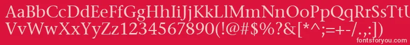 フォントStoneSerifItcTtMedium – 赤い背景にピンクのフォント