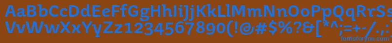 フォントJuvenismedium – 茶色の背景に青い文字