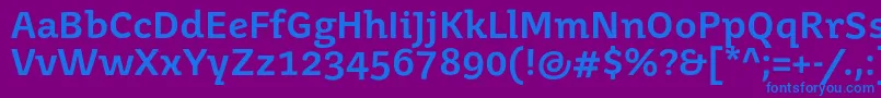 Juvenismedium Font – Blue Fonts on Purple Background