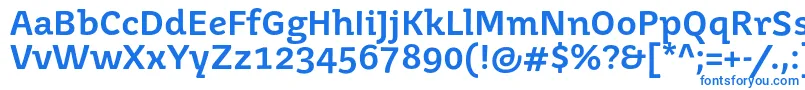 フォントJuvenismedium – 白い背景に青い文字